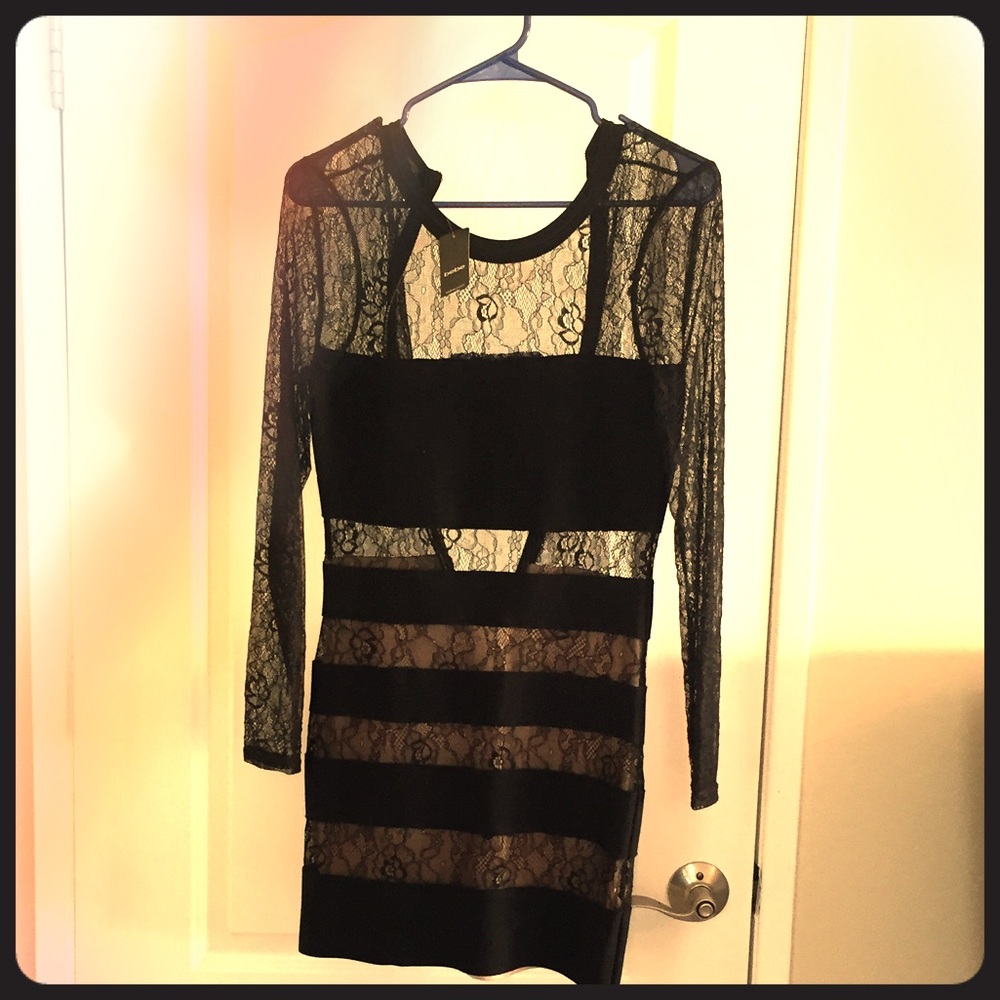 Black evening BEBE dress NWT